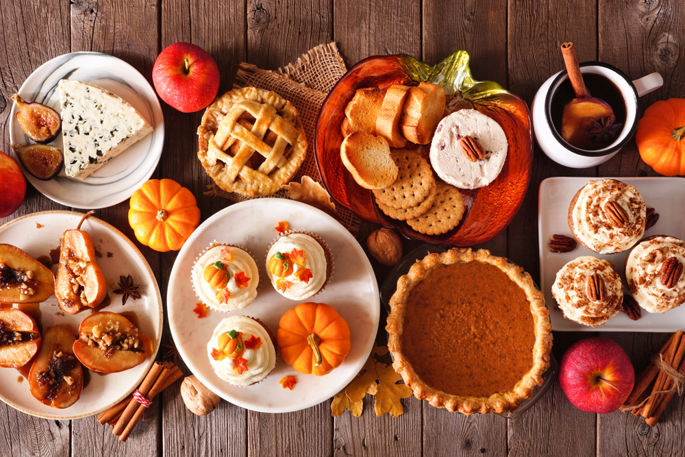 different kinds of fall snacks and treats