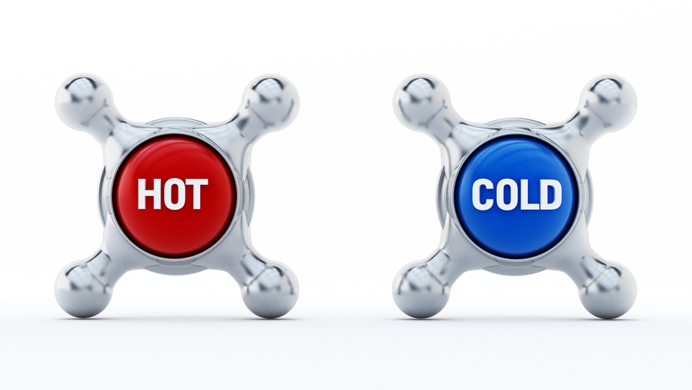 hot and cold water knobs